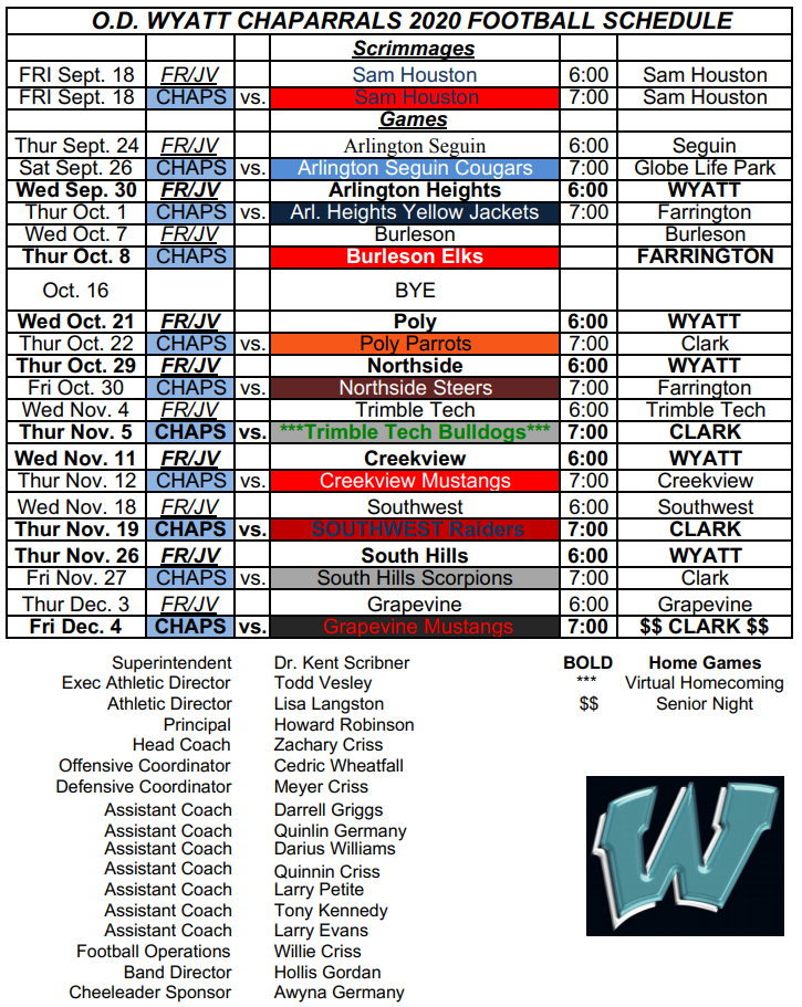 Football Schedule